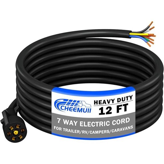 CheeMuii 12FT 7-Way Trailer Wiring Harness