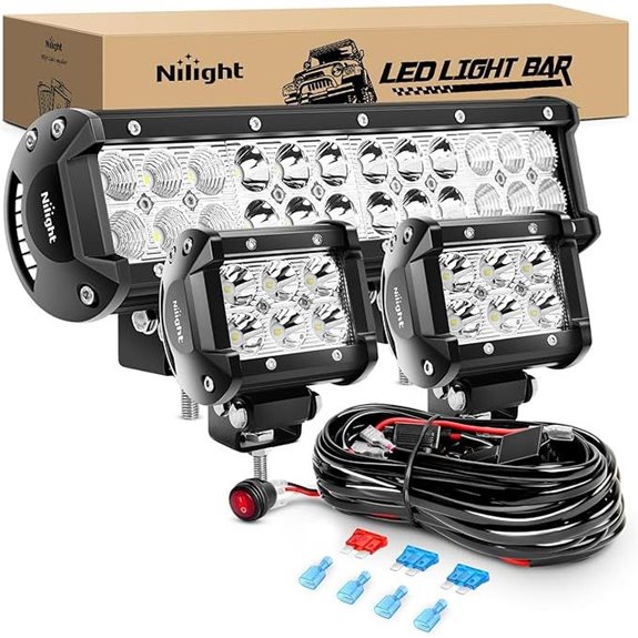 Nilight 12 72W LED Light Bar & Pods Kit