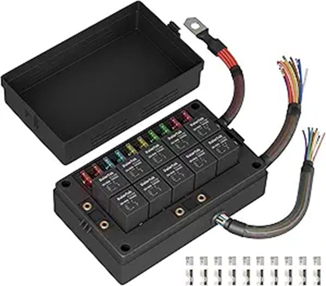 DaierTek 12V 10-Way Relay & Fuse Panel