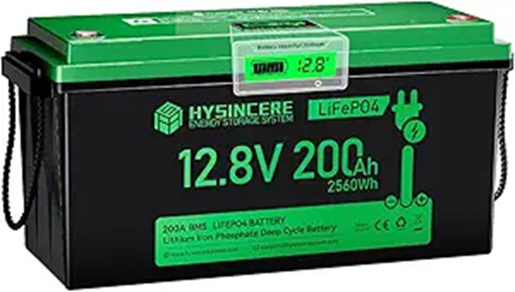 12V 200Ah LiFePO4 Battery with 2560Wh Capacity