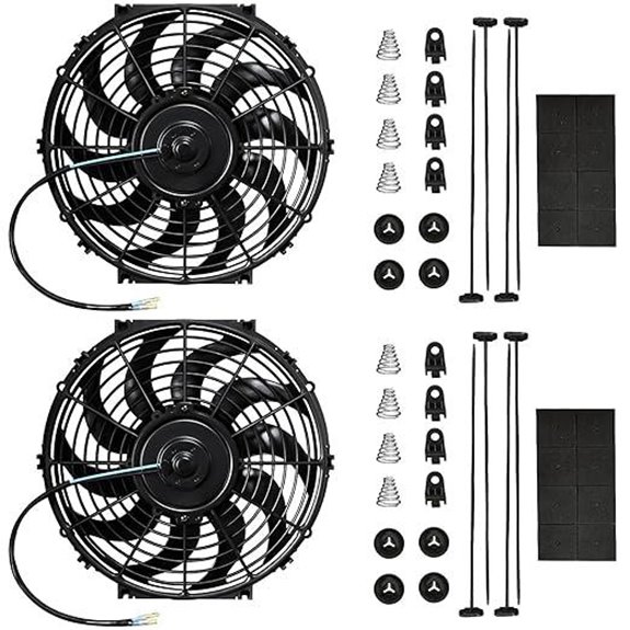 Mupera 12V 80W Electric Radiator Cooling Fans (Set of 2)