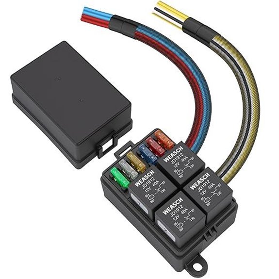 12V Fuse Relay Box with 4 Relays and Fuses