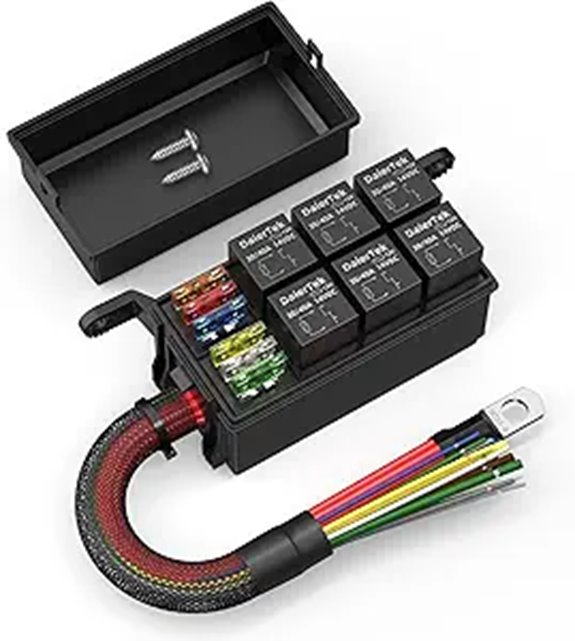 DaierTek 12V Waterproof 6-Slot Relay Box