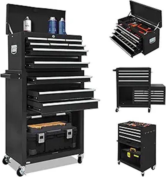 13-Drawer Tool Chest with Wheels and Detachable Toolbox