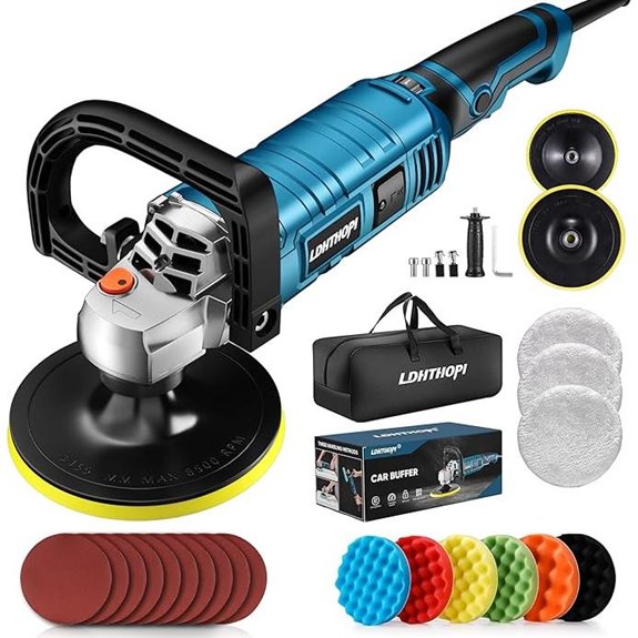 LDHTHOPI 1600W Rotary Buffer Polisher with Variable Speed