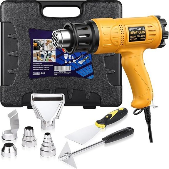 SEEKONE 1800W Heat Gun Kit with Nozzles