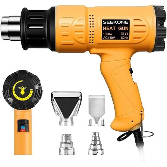 Seekone 1800W Heat Gun with Nozzles and Temperature Control