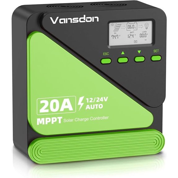 20A MPPT Solar Charge Controller with LCD & USB