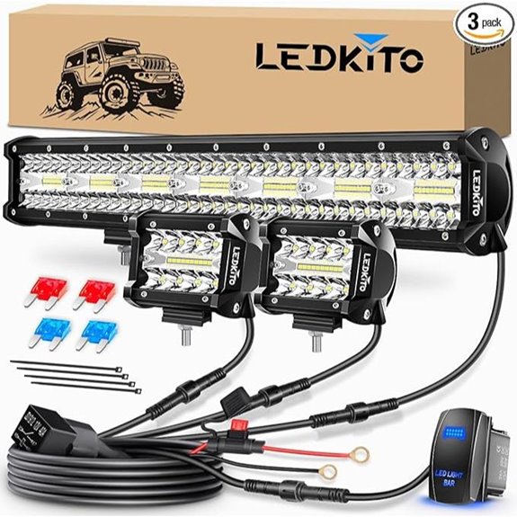 20-Inch LED Light Bar & Pods Off-Road Work Light Kit