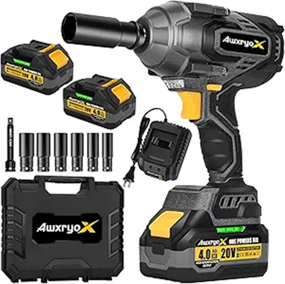 20V 1700Nm Impact Wrench with Batteries and Sockets