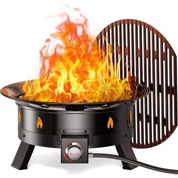 Ciays 24-Inch Propane Fire Pit with Grill