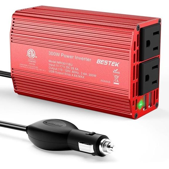 BESTEK 300W Car Power Inverter with Dual USB