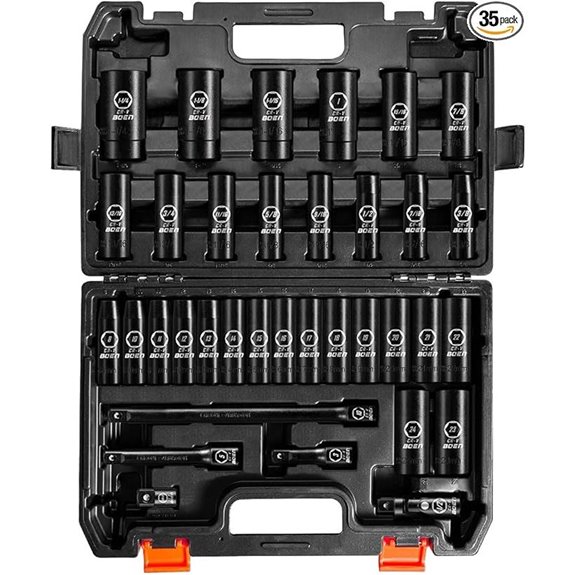 BOEN 35-Piece 1/2 Drive Socket Set with Case