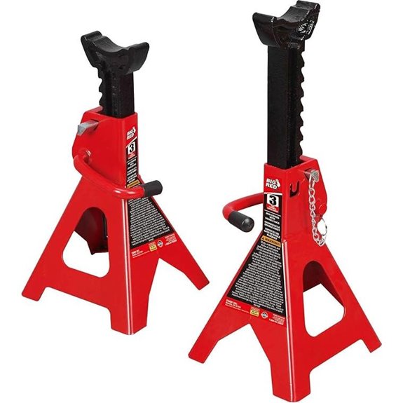 Torin Steel Jack Stands 3 Ton Double Lock Red Pair