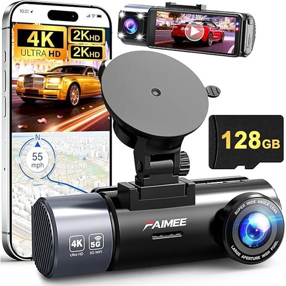 4K+2K 3-Channel Dash Cam with GPS and Night Vision