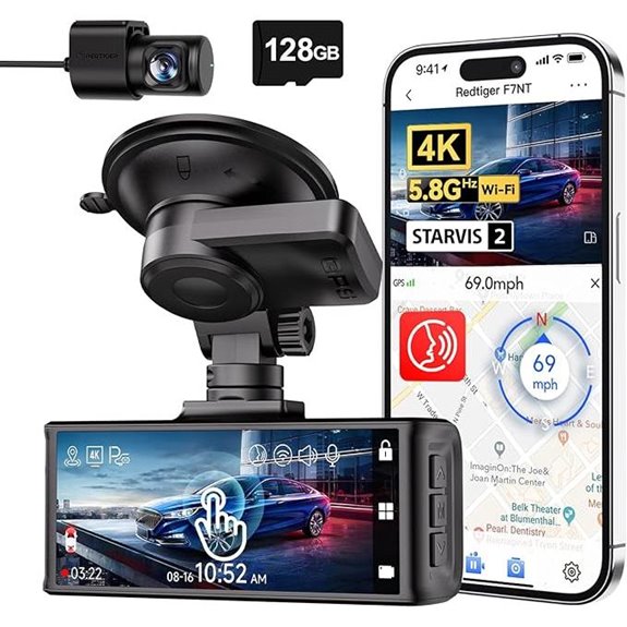 REDTIGER 4K Dash Cam with GPS and WiFi