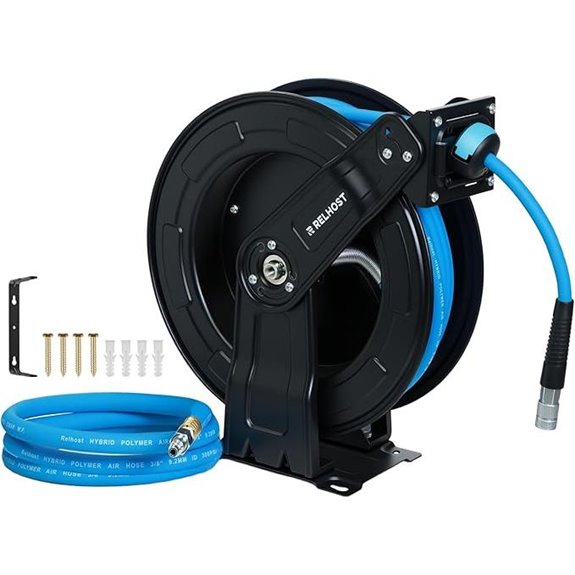 Retractable 50ft Air Hose Reel with Swivel
