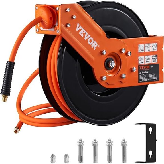 VEVOR Retractable Air Hose Reel 50 FT Steel Mount