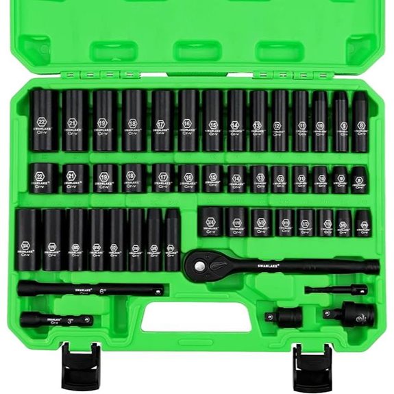 SWANLAKE 3/8 Drive Impact Socket Set 50-Piece