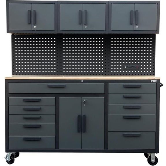 72in Rolling Tool Chest with Drawers and Pegboard