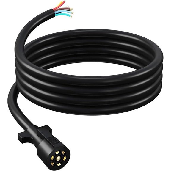 7-Way Trailer Wiring Harness 15 Ft Waterproof Pigtail
