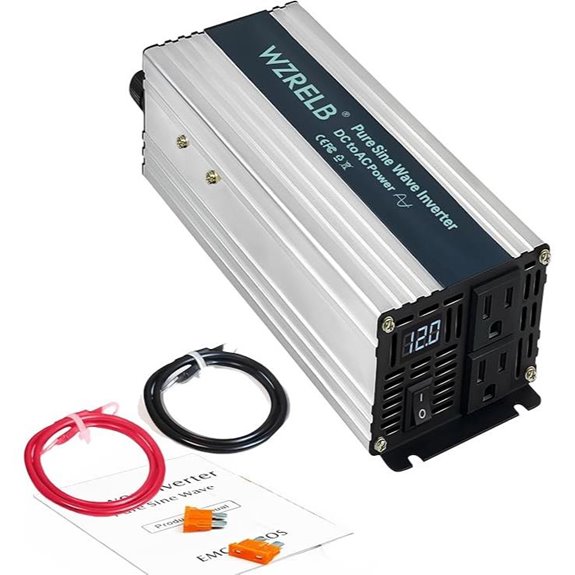 WZRELB 800W Pure Sine Wave Inverter with Dual Outlets