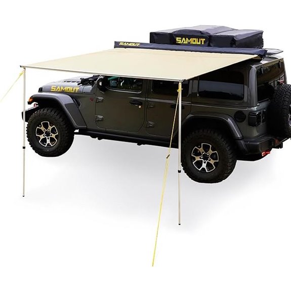 Vehicle Awning 8.2x10ft Rooftop Pullout with Reinforced Poles