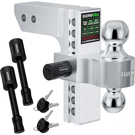 Rhino USA Adjustable 2-Inch Hitch with Locking Pins