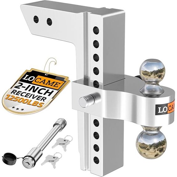 LOCAME Adjustable 2-Inch Trailer Hitch 12,500 LBS