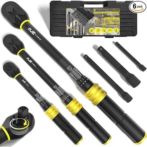 KJE 3-Piece Adjustable Torque Wrench Set