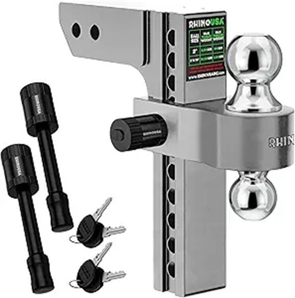 Rhino USA Adjustable Trailer Hitch with Locking Pins