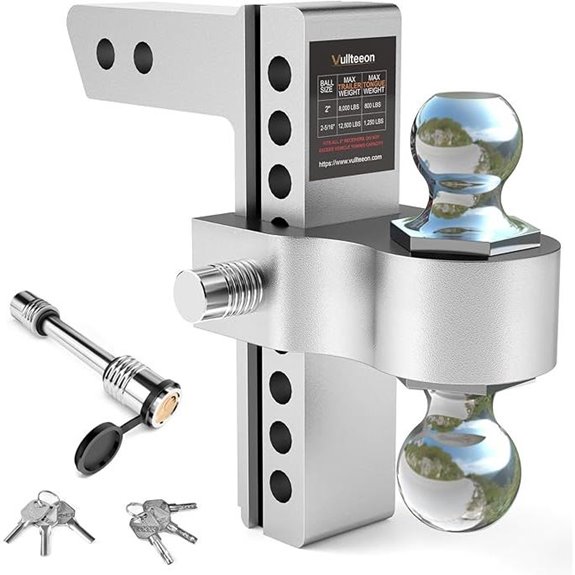 Adjustable Trailer Hitch with Locking Pins