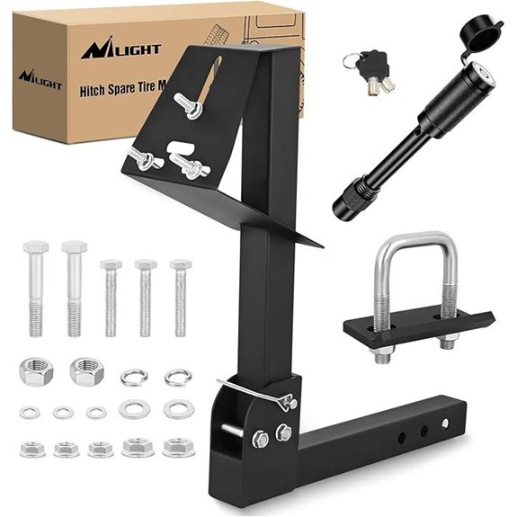 Nilight Adjustable Trailer Hitch Spare Tire Carrier