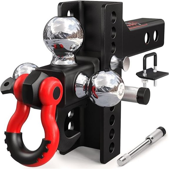 TYT Adjustable Trailer Hitch with Triple Balls