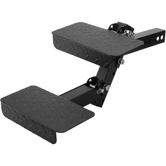 Hitch Step with Folding Adjustable Height for Trucks