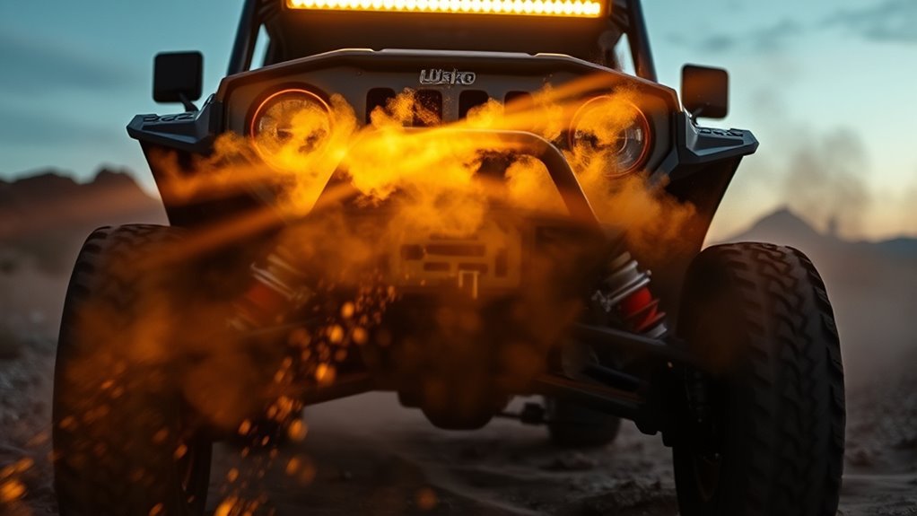 aim lights downward carefully