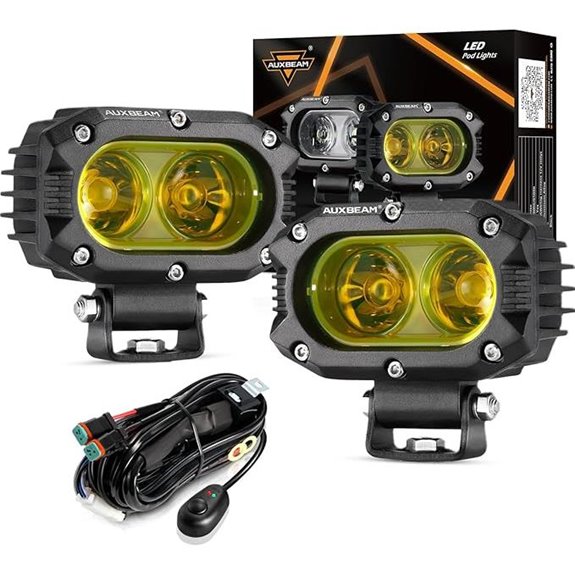 Auxbeam 4 LED Amber Pod Lights (2 Pack)