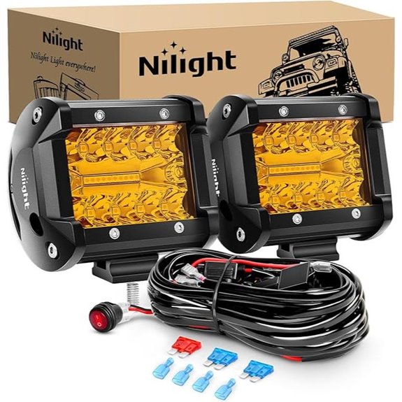 Nilight 2-Pack 4-Inch Amber LED Pods for Offroad Vehicles