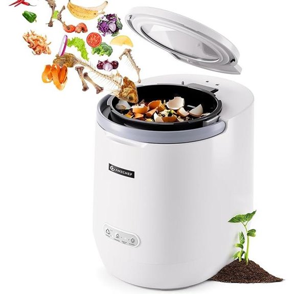 AMZCHEF Electric Kitchen Compost Bin Auto-Clean Odorless