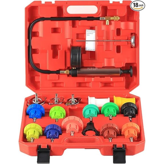 18PCS Automotive Cooling System Pressure Tester Kit