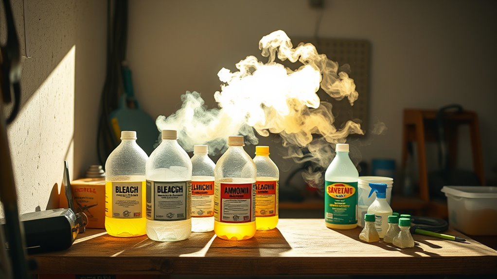 avoid mixing bleach dangerous gases