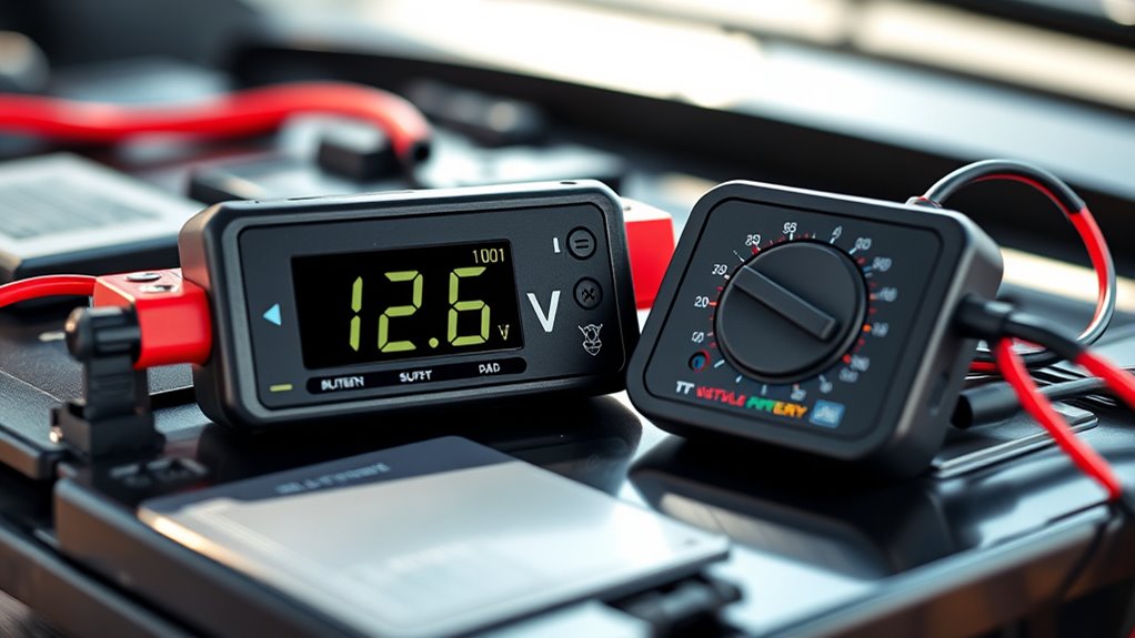 battery voltage indicates charge