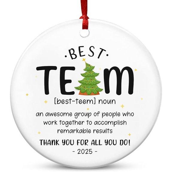 TEEZWONDER Best Team Ever Christmas Ornaments