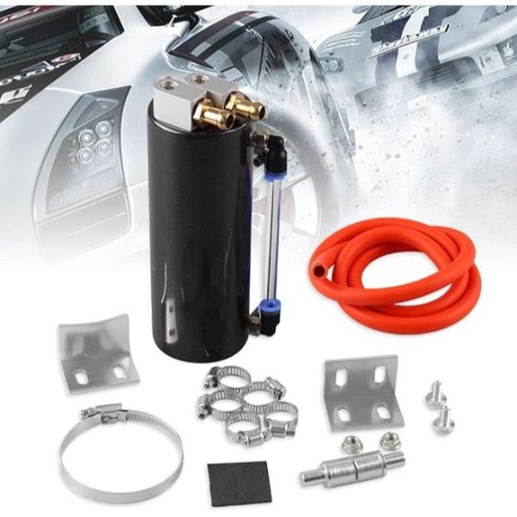 Universal Aluminum Oil Catch Tank Kit Black