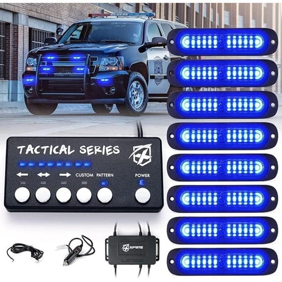 Xprite Blue LED Emergency Police Strobe Light Kit