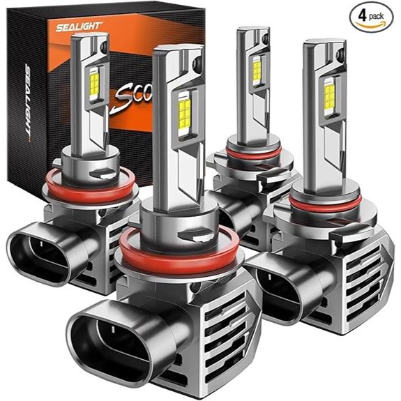 SEALIGHT S7S 9005/HB3 Bright LED Headlight Bulbs (4-Pack)