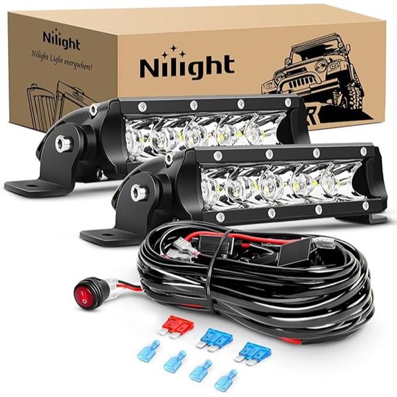 Nilight 7-inch 30W LED Light Bar Off-Road Fog Driving Kit
