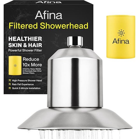 Afina Brushed Nickel Shower Filter for Hard Water