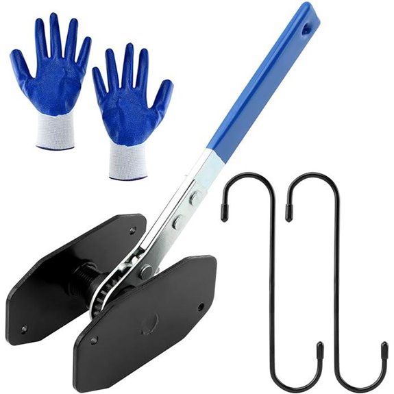 Brake Caliper Compression Tool with Hooks and Gloves