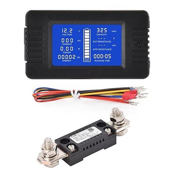 DC Battery Monitor with LCD Display for Cars and Solar